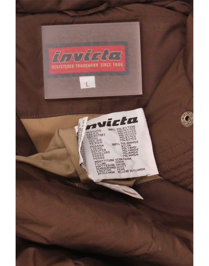 Cappotto imbottito con cappuccio da donna Invicta UK 16 grande poliestere marrone