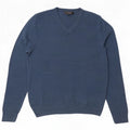 Marks & Spencer Mens V-Neck Jumper Sweater Medium Blue Acrylic