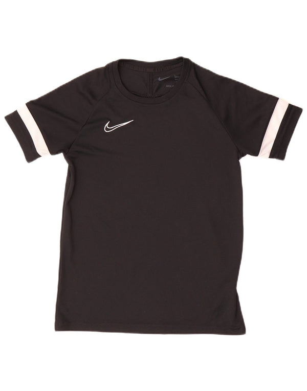 Nike Boys Dri Fit T-Shirt Top 12-13 år Stor Sort Colourblock Polyester