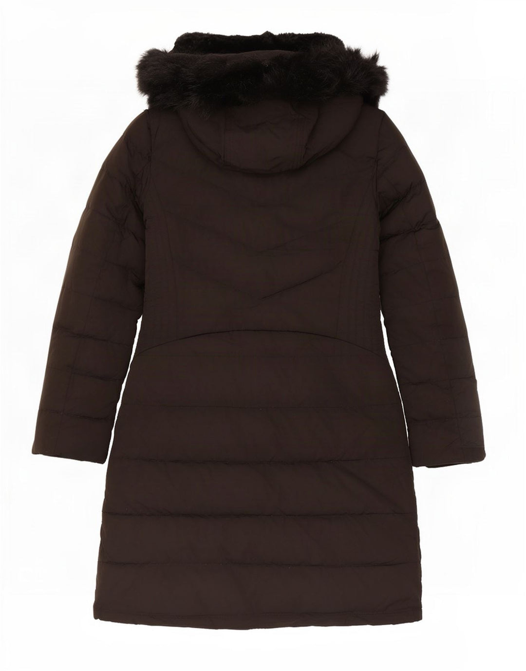 Zara Mujer Abrigo Acolchado Con Capucha UK 42 Medio Negro Poliéster