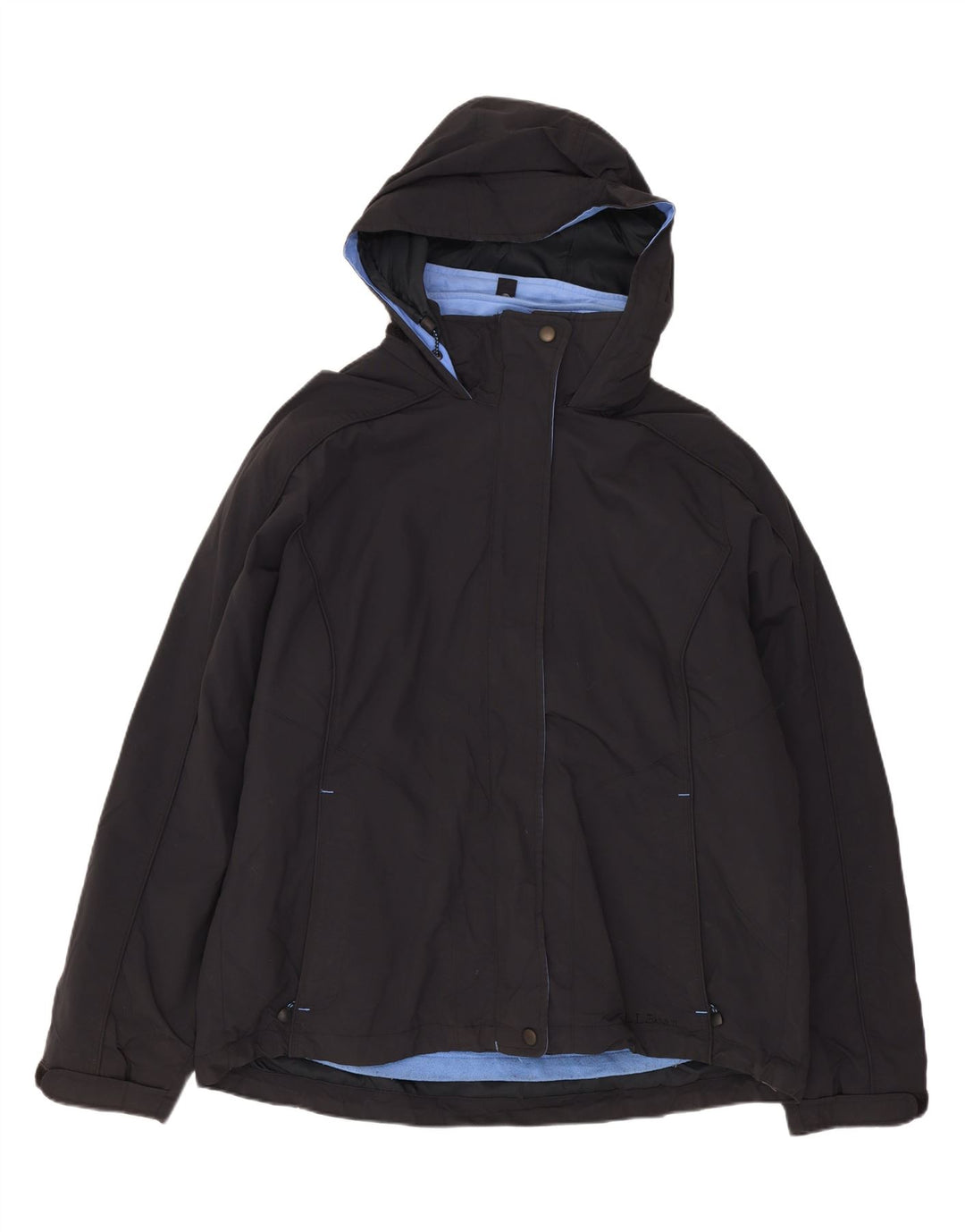 L.L.Bean Womens Hooded Oversized Windbreaker Jacket UK 14 Medium Black