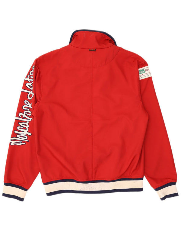 Kappa Mens Graphic Tracksuit Top Jacket Medium Red Colourblock Polyester