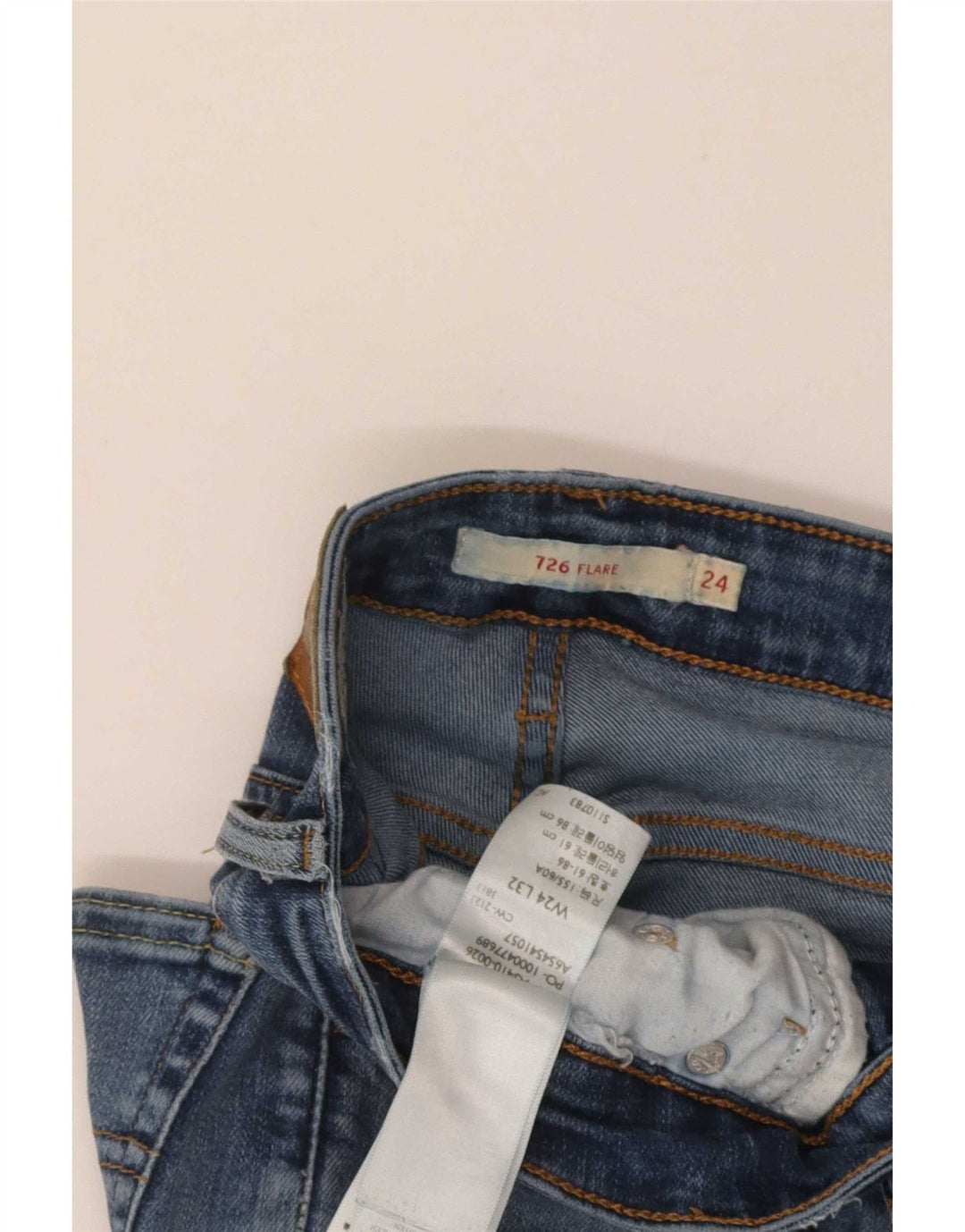 Calça jeans feminina Levi's 726 Flared W24 L32 azul algodão