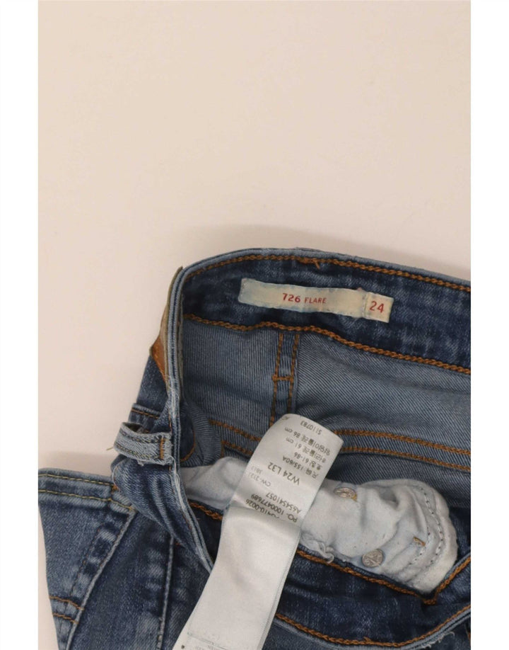 Calça jeans feminina Levi's 726 Flared W24 L32 azul algodão