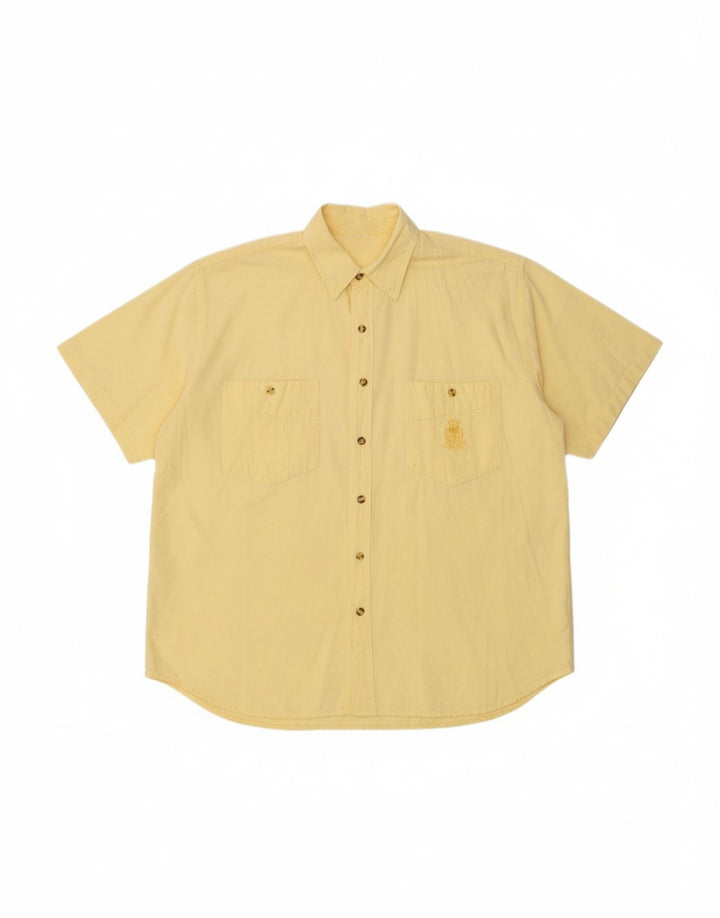 VINTAGE Mens Short Sleeve Shirt XL Yellow