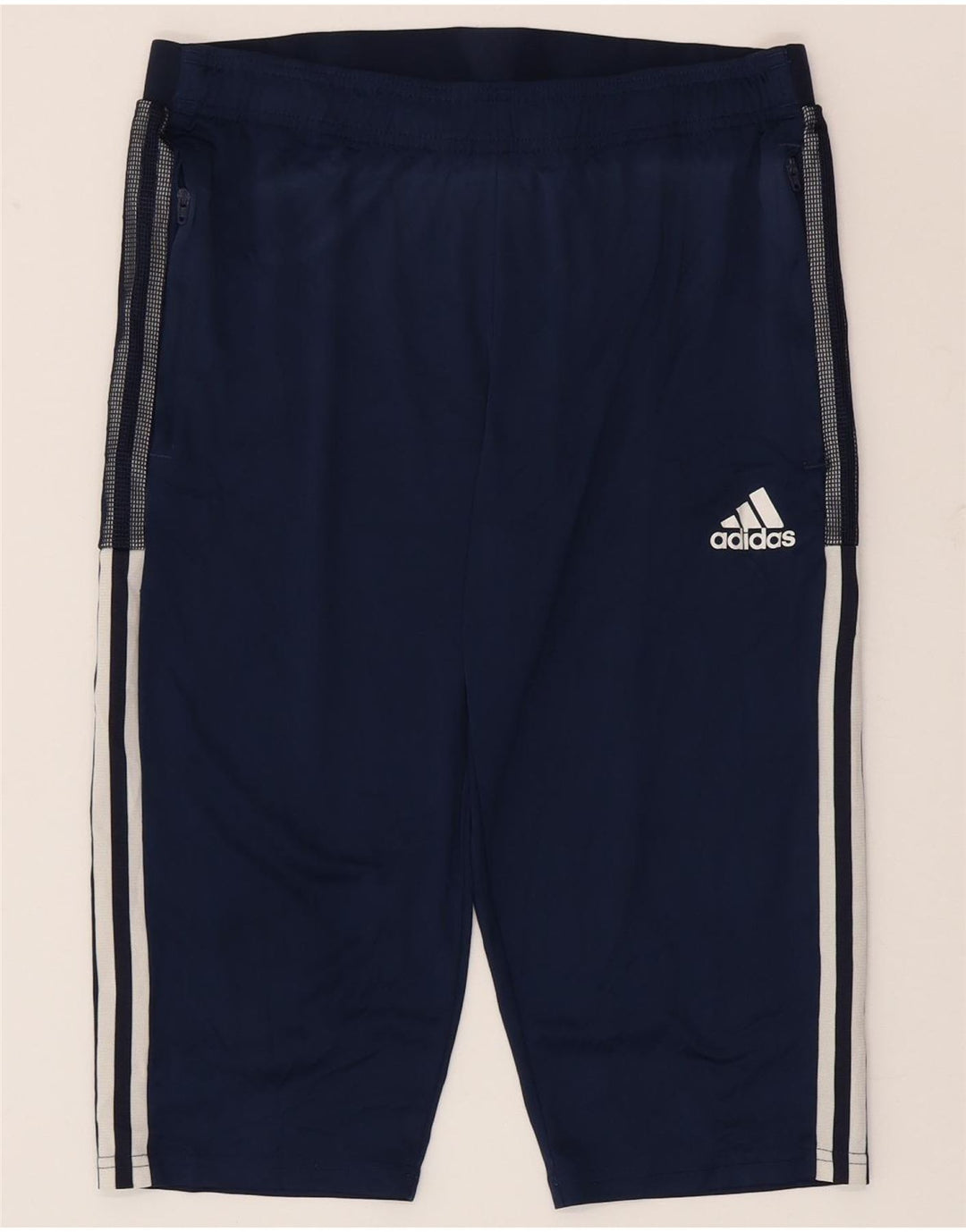 Adidas Mens Aeroready Bermuda Sport Shorts Large Navy Blue Polyester