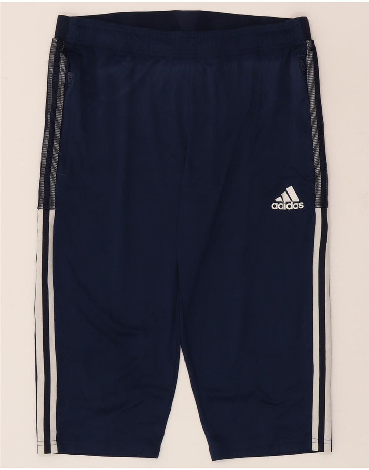 Adidas Mens Aeroready Bermuda Sport Shorts Large Navy Blue Polyester