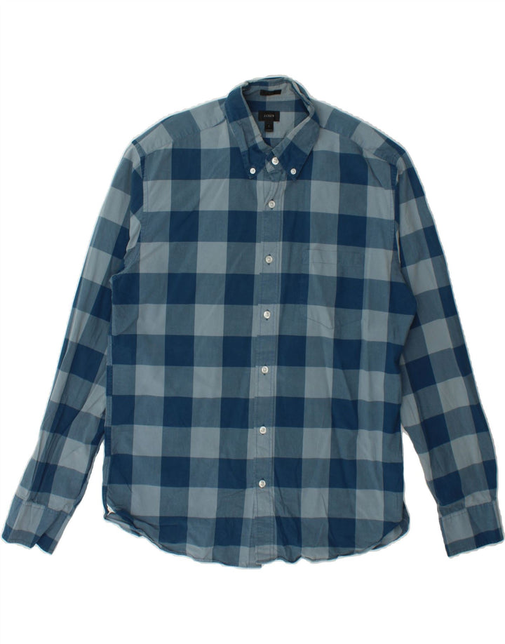 J. CREW Mens Slim Shirt Large Blue Check Cotton Vintage J. Crew and Second-Hand J. Crew from Messina Hembry 