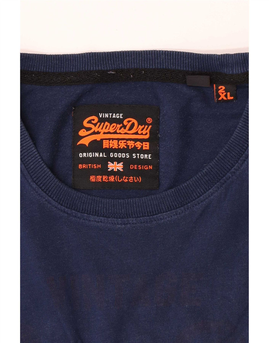 Superdry Mens Extra Slim Graphic Top Long Sleeve 2XL Blue Colourblock