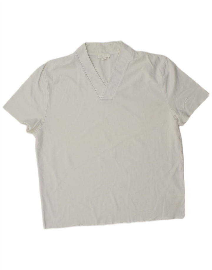 Cos Mens T-Shirt Top Medium White Cotton