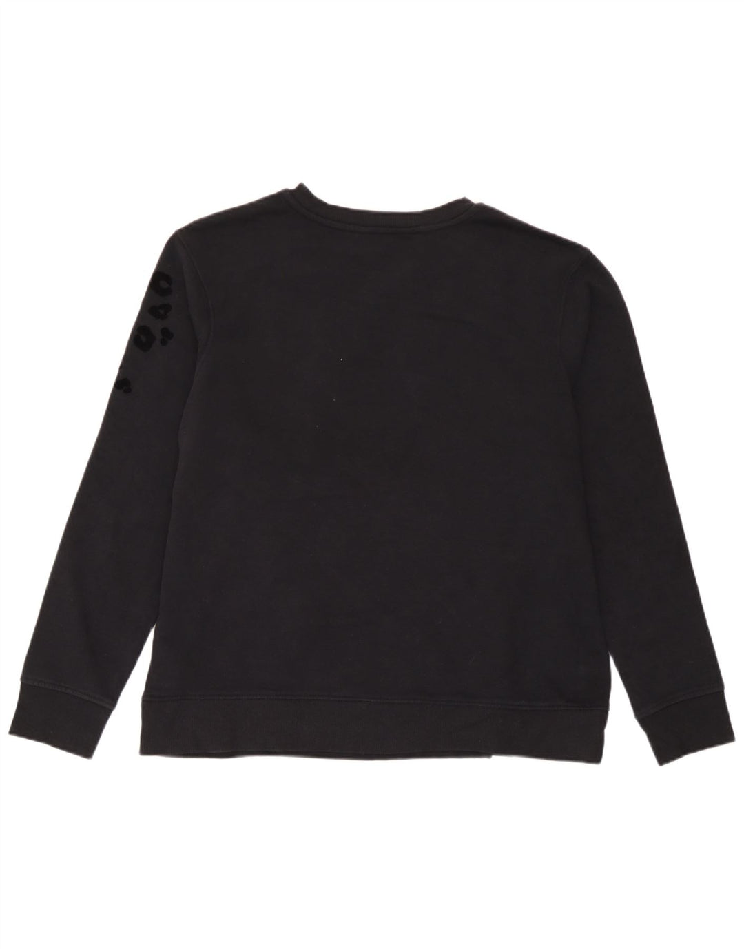 Marks & Spencer Womens Sweatshirt Jumper UK 14 Medium Black Animal Print