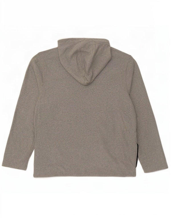 Under Armour Mens Loose Fit Button Neck Hoodie Jumper 2XL Grey Flecked