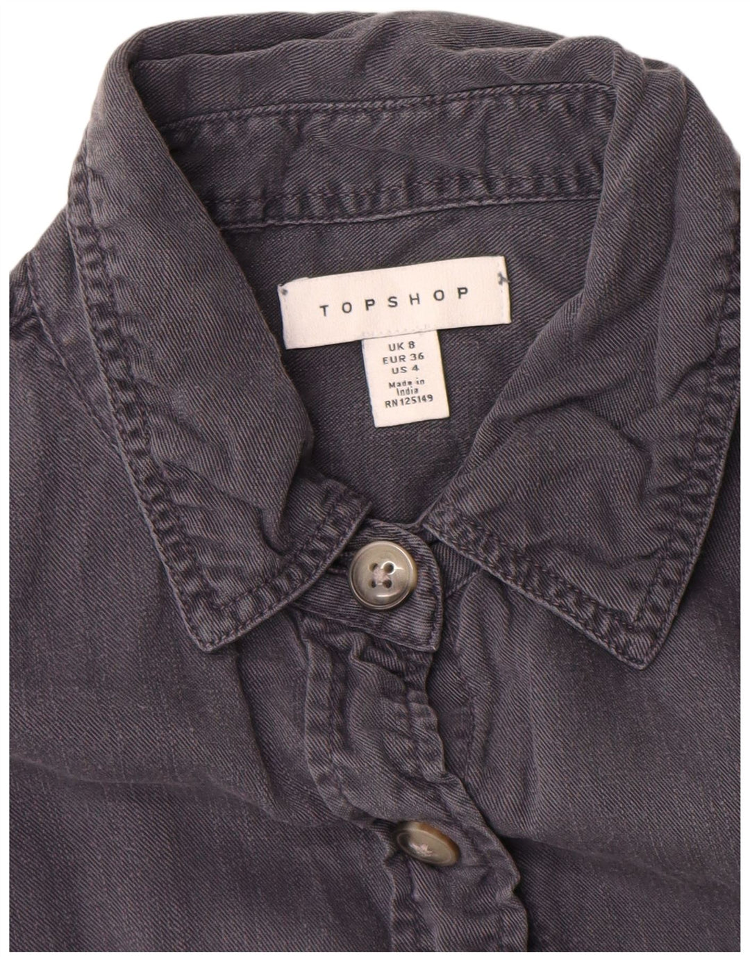 Topshop Dameskjorte UK 8 Small Grå Tencel