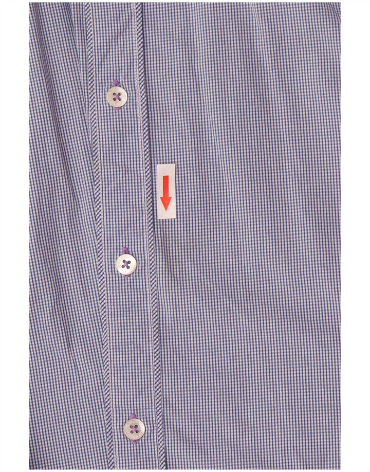 Ted Baker Mens Shirt Size 6 2XL Navy Blue Check