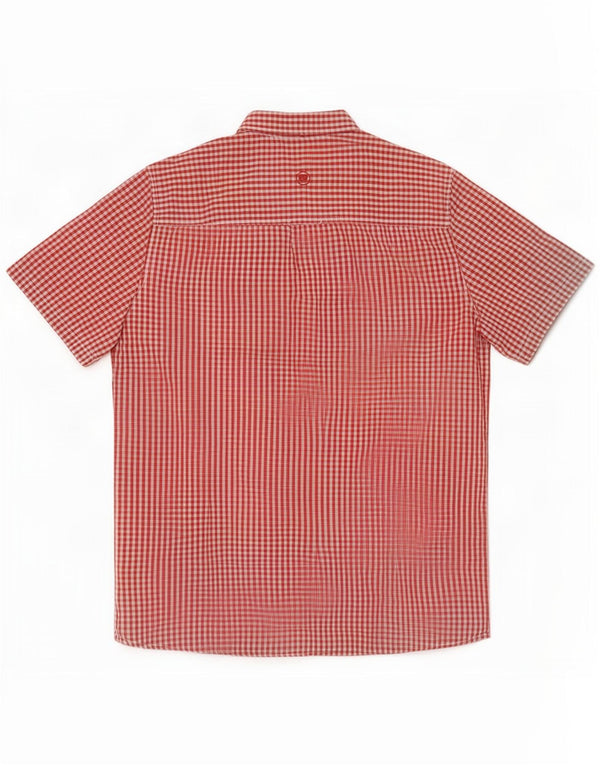 Fat Face Mens Short Sleeve Classic Fit Shirt Large Red Gingham Cotton