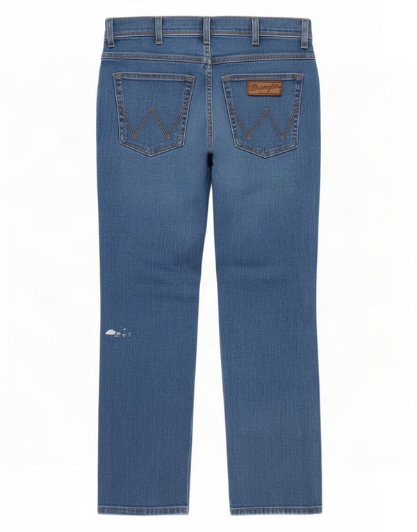 Wrangler Herre Arizona Stretch Straight Jeans W32 L30 Blå Bomuld