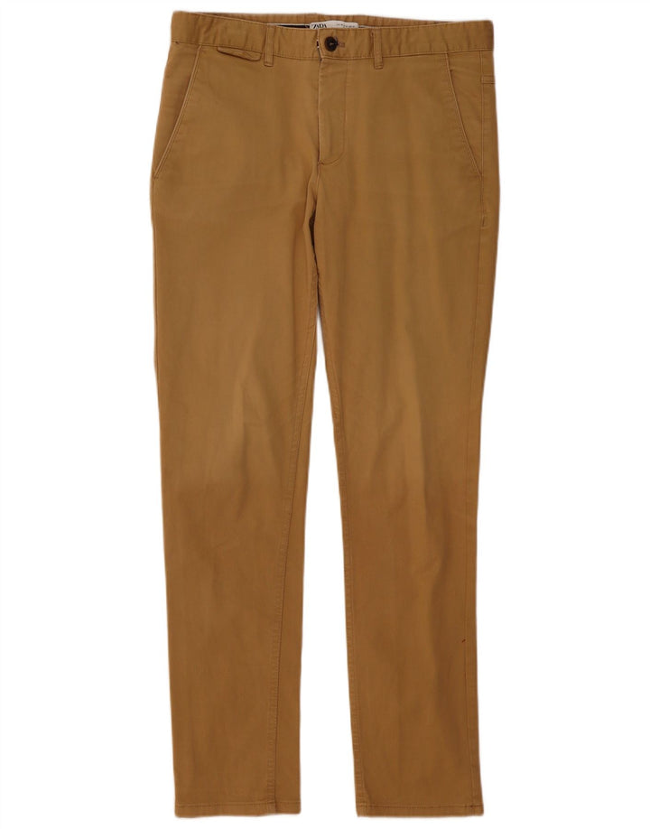 Zara Mens Slim Chino Trousers EU 40 Medium W31 L31 Beige