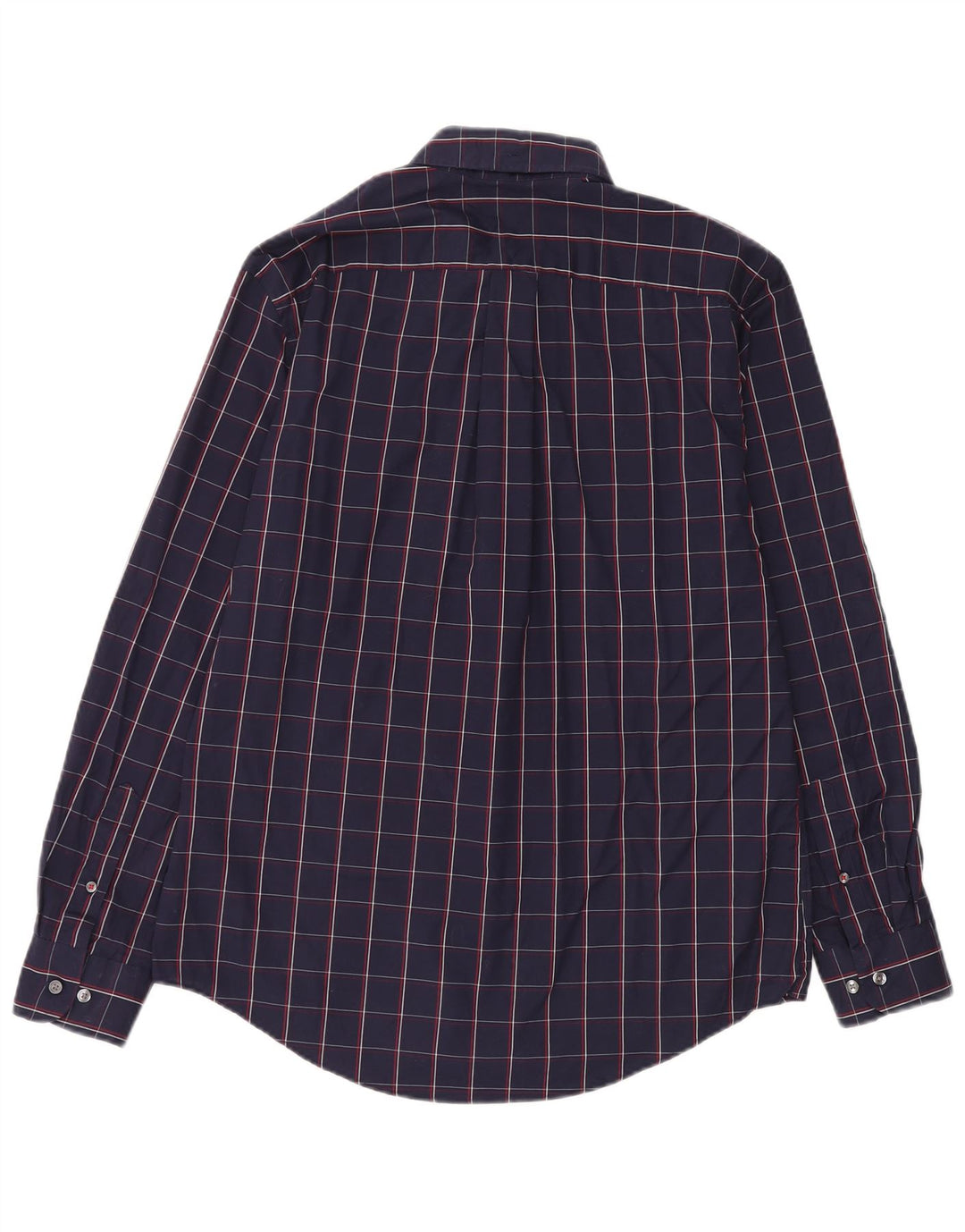 Tommy Hilfiger Mens Shirt Large Navy Blue Check Cotton