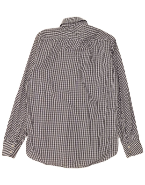 Camicia da uomo Hugo Boss taglia 39 15 1/2 cotone a quadretti blu medio