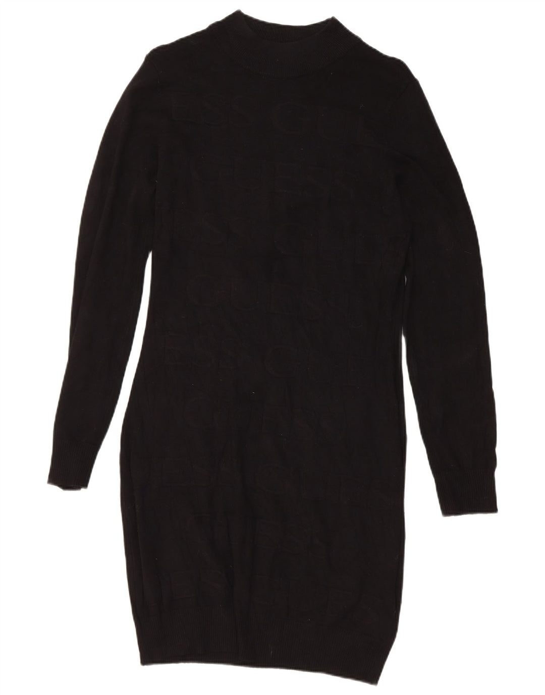 Guess Womens Graphic Jumper Dress UK 12 Medium Black Viscose