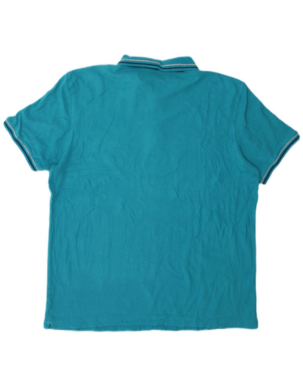 Lotto Mens Polo Shirt 3XL Turquoise Striped