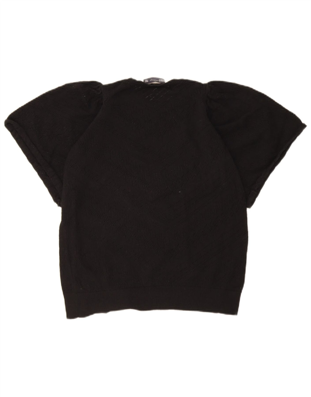 Marks & Spencer Womens Crew Neck Jumper Sweater UK 10 Small Black Geometric