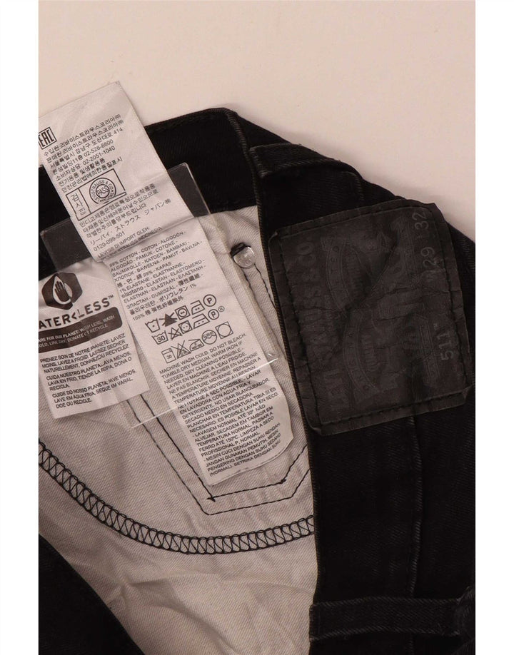 Levi's Herren 511 Slim Jeans W29 L32 schwarze Baumwolle