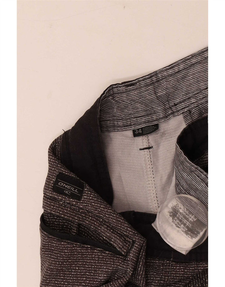 O'Neill Herren-Chinoshorts W34, großes graues Nadelstreifen-Polyester