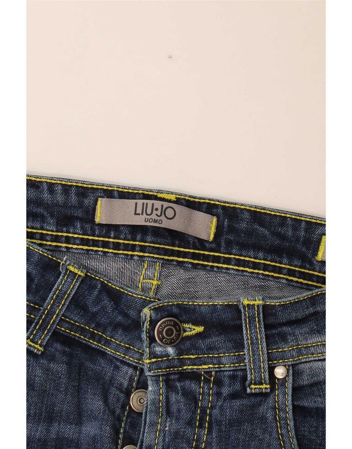 Jeans slim invecchiati da uomo Liu Jo W32 L29 blu navy
