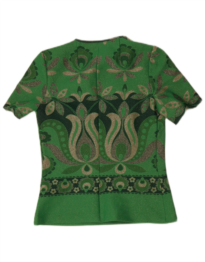 Desiree Womens Blouse Top IT 42 Medium Green Floral