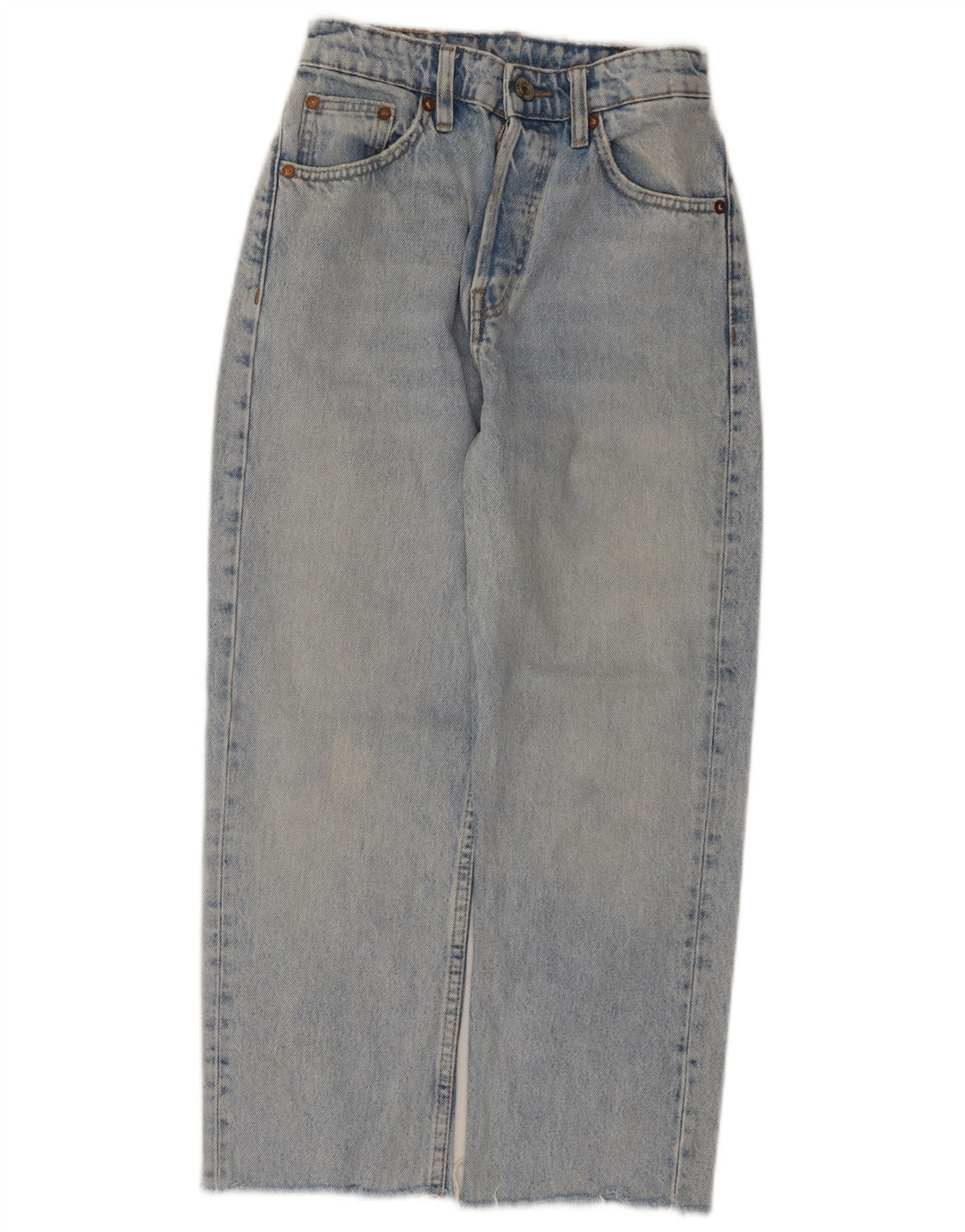Zara Dame Straight Jeans W24 L24 Blå Bomuld