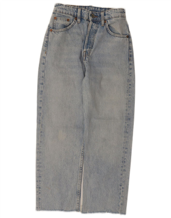 Zara Dame Straight Jeans W24 L24 Blå Bomuld
