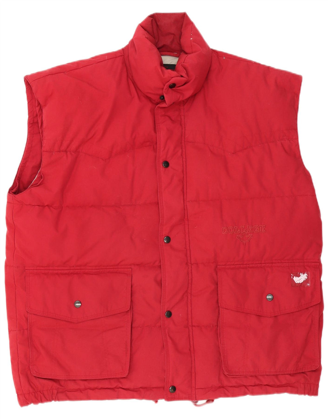 Vintage Mens Padded Gilet UK 40 Large Red Polyester