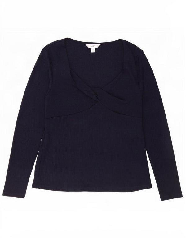 Marks & Spencer Chemisier à manches longues pour femme UK 16 Large Bleu marine