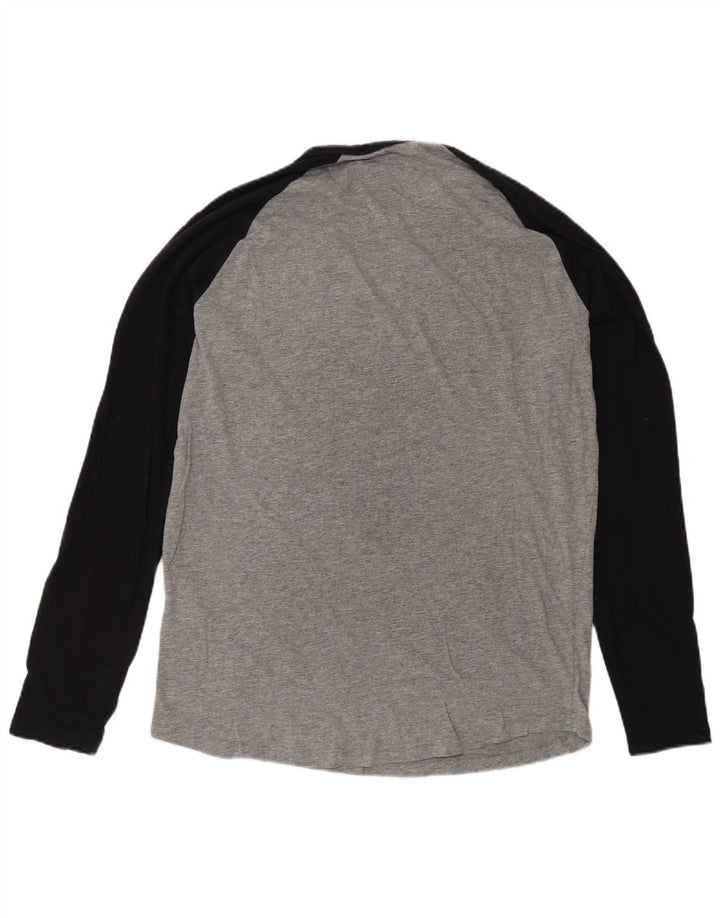 Jack & Jones Herren-Oberteil, langärmelig, mittelgraue Baumwolle