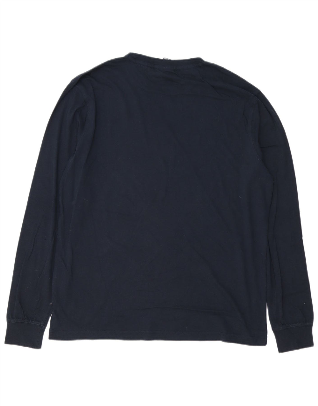 CHAMPION Mens Graphic Top Long Sleeve Large Navy Blue Cotton