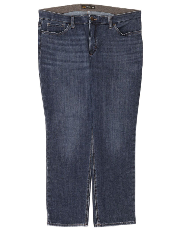 Lee Damen Mid Rise Slim Fit Straight Jeans US 14 XL W36 L26 Blaue Baumwolle
