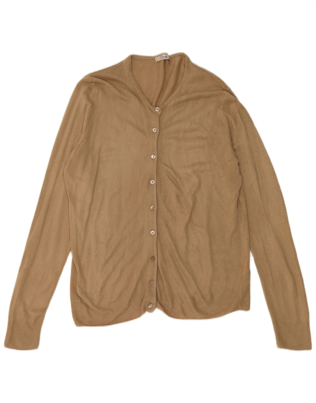 Marks & Spencer Womens Cardigan Sweater UK 10 Small Beige Acrylic