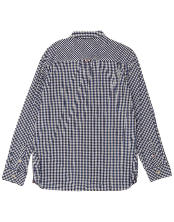 Tommy Hilfiger Mens Regular Fit Shirt XL Blue Gingham Cotton
