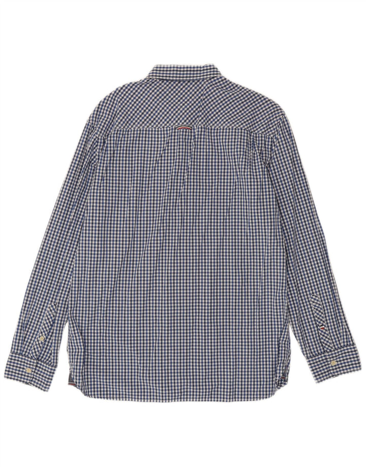 Tommy Hilfiger Mens Regular Fit Shirt XL Blue Gingham Cotton
