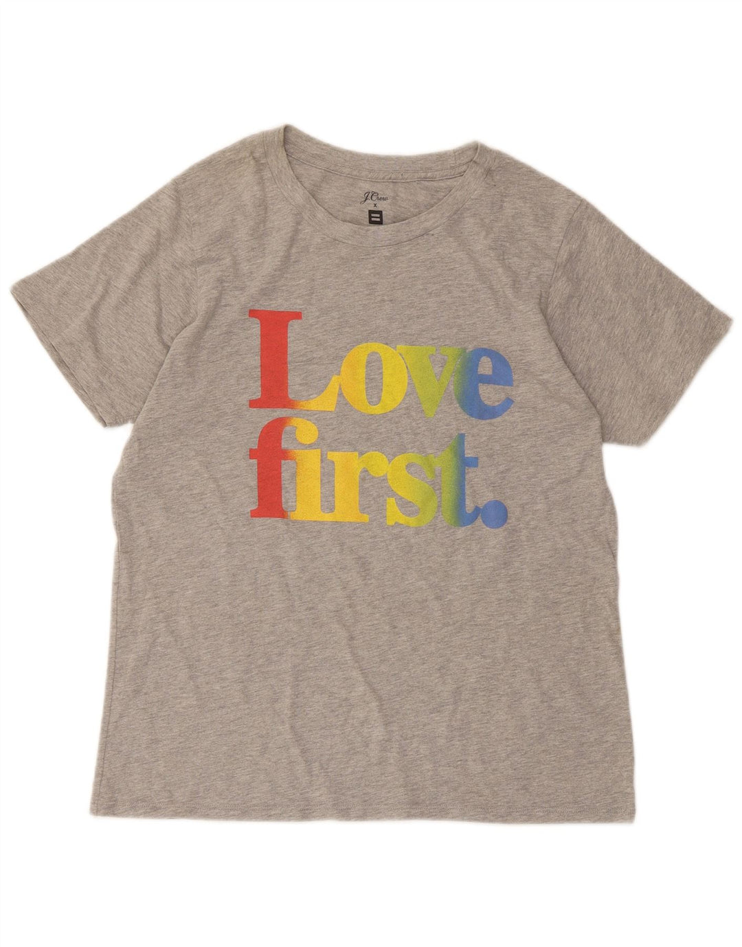 J. CREW Womens Graphic T-Shirt Top UK 14 Large Grey