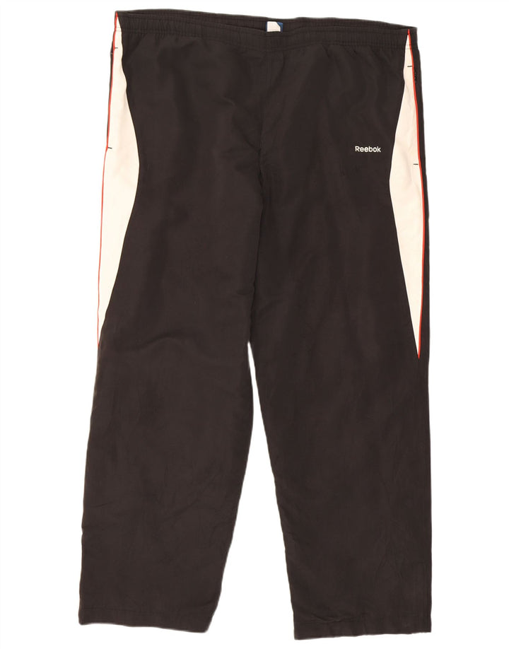 Reebok Mens Tracksuit Trousers XL  Black Colourblock Polyester