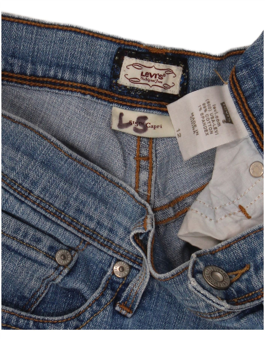LEVI'S Womens 515 Denim Shorts US 12 Large W32  Blue Cotton