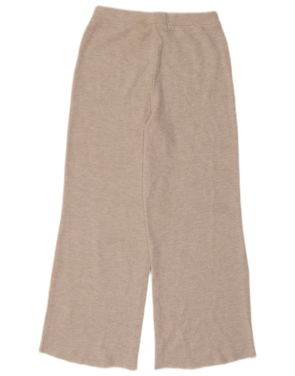 Zara Womens Wide Leg Træningsdragt Bukser UK 12 Medium Beige Flecked
