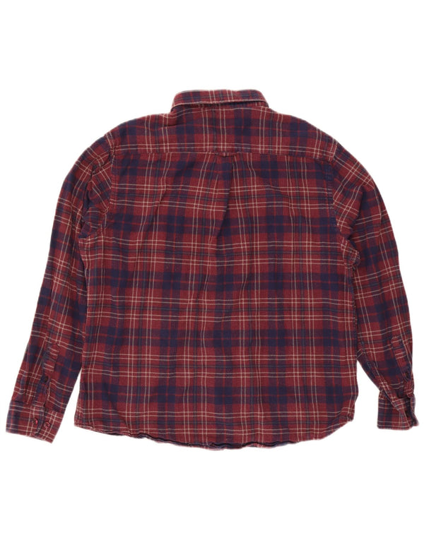 James Pringle Mens Flannel Shirt XL Red Check Cotton