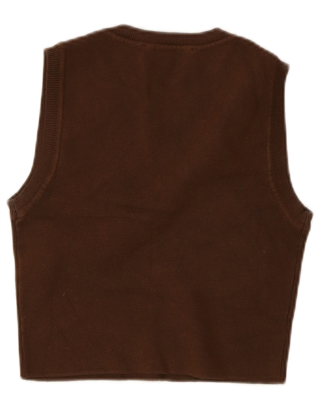 Zara Dame Ærmeløs Crop Top UK 12 Medium Brun Viscose
