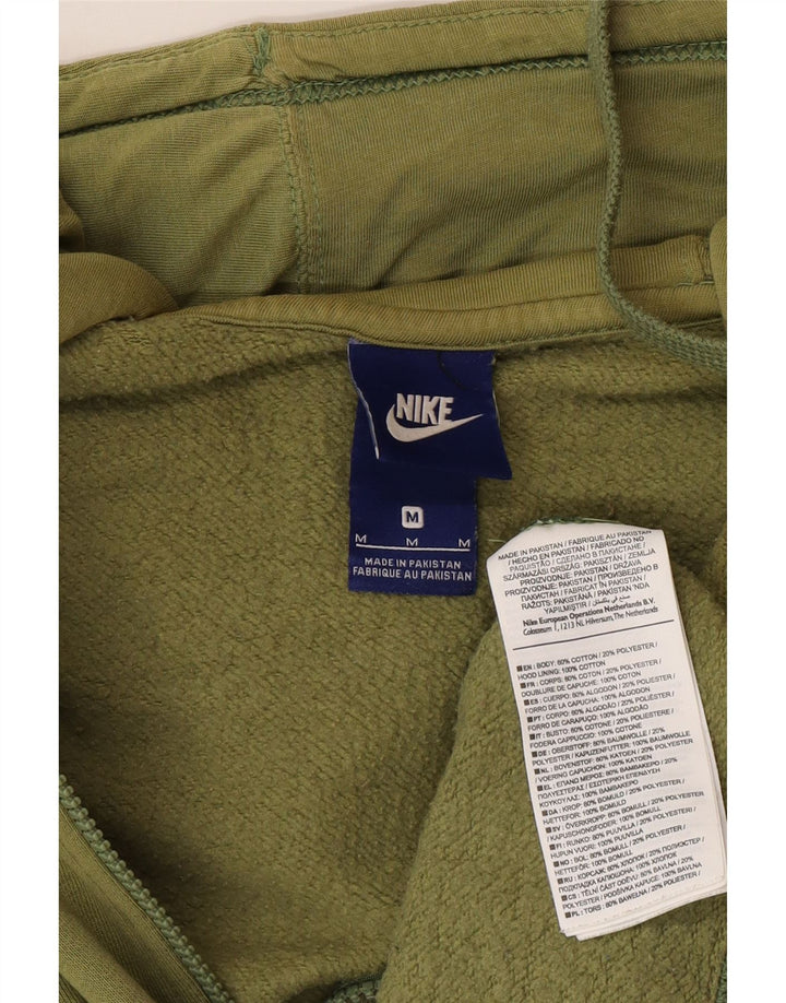 Nike Mens Zip Hoodie Sweater Medium Khaki Cotton