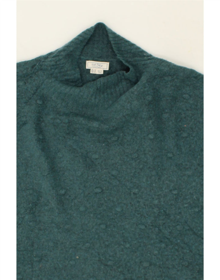 FAT FACE Womens Turtle Neck Jumper Sweater UK 14 Medium Green Acrylic Vintage Fat Face and Second-Hand Fat Face from Messina Hembry 