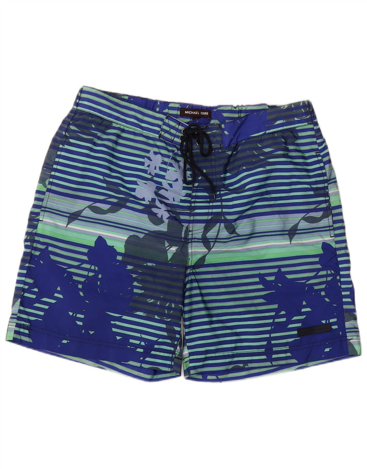 Michael Kors Mens Swimming Shorts Large Blue Floral Polyester