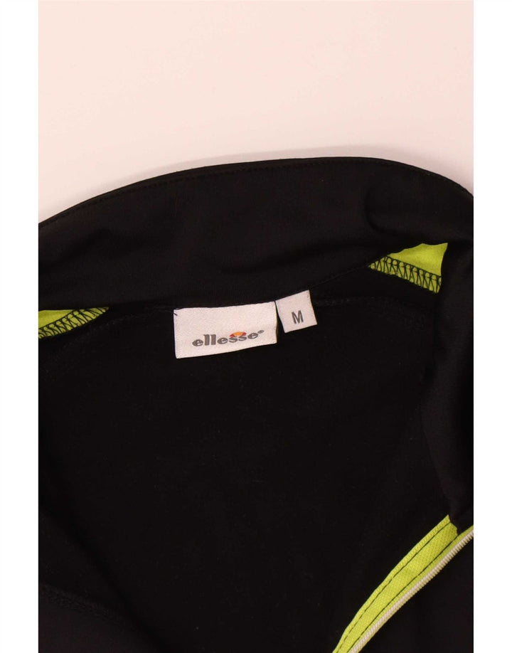 Ellesse Haut de survêtement à col zippé pour homme Noir moyen Colourblock